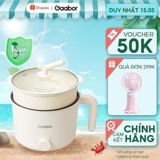 Nồi điện đa năng dung tích 1,5L GAABOR GR-N15A phủ lớp chống dính công suất 600W 2 mức nhiệt - Hàng chính hãng