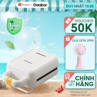 Máy kẹp sandwich SM60M-WH01A GAABOR nướng bánh mì, rán trứng, nướng thịt tiện dụng cho bữa sáng - Hàng chính hãng