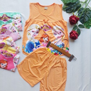 Bộ Đồ Bộ Bé Gái Mặc Nhà 25kg - 35kg Vải Thun Lạnh Mát Mẻ, Kiểu Công Chúa ELsa. Bộ Quần Áo Trẻ Em Cho Bé Gái