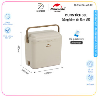 Thùng đá cắm trại 24h naturehike cnk2300bs011- thùng giữ nhiệt kháng khuẩn- 33l