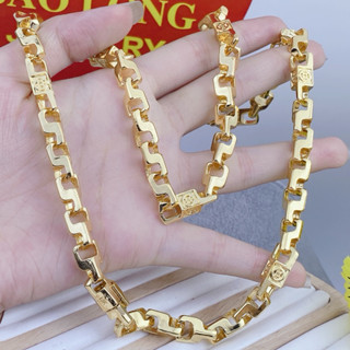  Dây Chuyền Nam Chữ Công Kim T.iền Vuông 3 Lượng Khoá Hộp Mạ Vàng Có Ký Hiệu Sang Trọng 