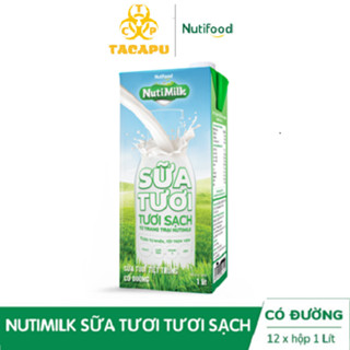 Sữa tươi tươi sạch tiệt trùng nguyên chất Có đường/ Không đường Hộp 1 Lít NUTIFOOD - TACAPU