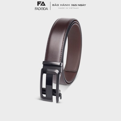 Thắt lưng nam da bò thật Fadoda FMT14 mặt đen kiểu dáng cách tân