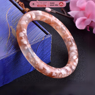 Vòng Mã Não Hoa Anh Đào Bản Đũa Tròn Thời Trang Xinh Xắn - Ngọc Trai Trường Thịnh