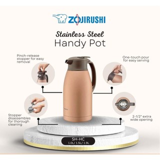Bình thủy bấm rót zojirushi sh-hc19-nu dung tích 1,9l, bảo hành giữ nhiệt 1 năm