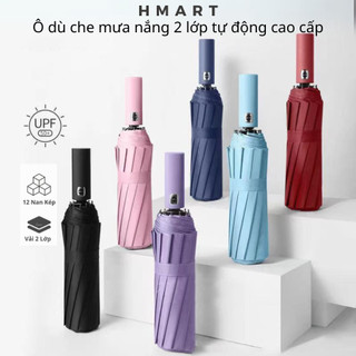Ô dù che mưa nắng 2 lớp cầm tay đóng mở tự động Hmart ô dù cao cấp 10 nan 12 nan chắc chắn chống thấm chống UV cực tốt