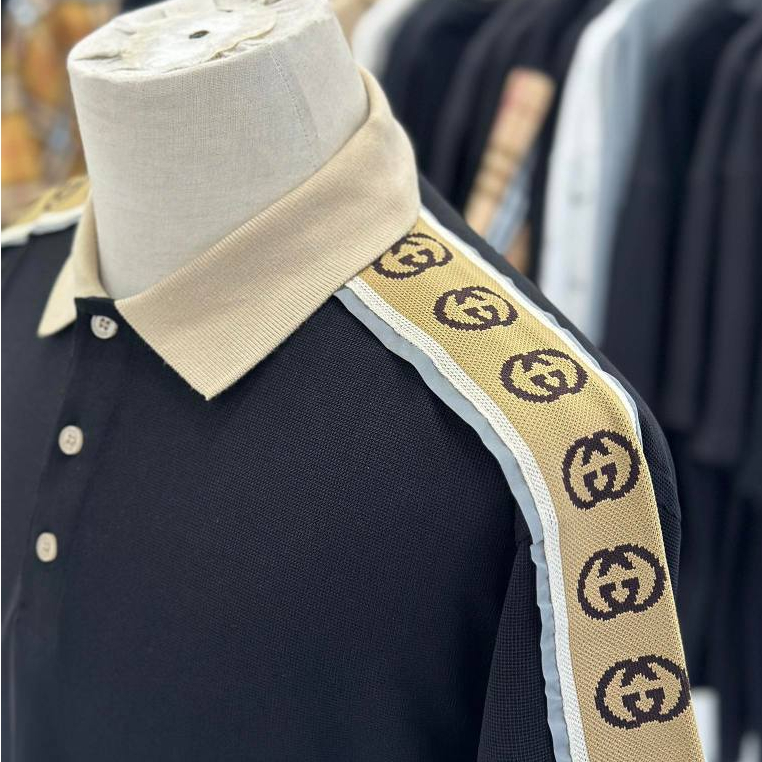 Áo polo GC phối viền phản quang cao cấp - Áo polo GC Cotton Cá Sấu.