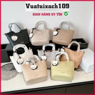Túi xách nữ gấu trúc da mềm giỏ xách 2 quai 3 ngăn rộng kèm túi nhỏ có séc miệng vua túi xách