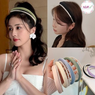 Bờm cài tóc nữ lụa, cài mấn đôi lụa kèm ngọc sang trọng cho bạn gái PK194