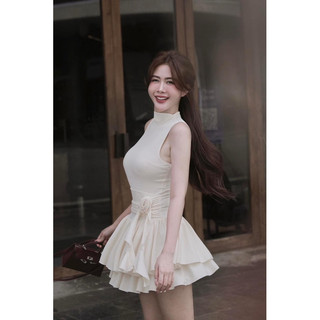 Váy ba lỗ eo hoa chân váy dập ly TKCC BAGEO