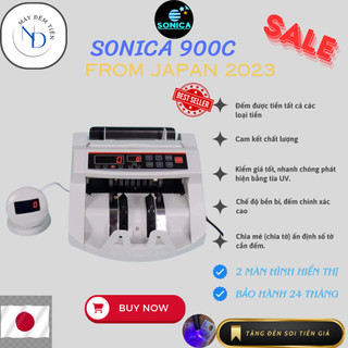 [TẶNG ĐÈN SOI TIỀN GIẢ] Máy đếm tiền Sonica 900c, mẫu mới 2024, nhỏ gọn, tiện ích, BH 18 tháng