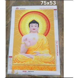 Tranh đính đá - Tranh thêu chữ thập Phật Tổ - tự đính ngọc thịnh