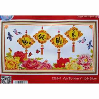 Tranh thêu chữ thập Vạn sự như ý (chưa thêu) 222841