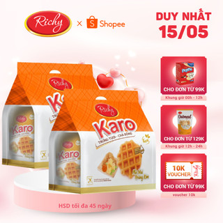 Combo 4 bịch Bánh tươi Karo Hoàng Kim Richy KARO (26g/chiếc)