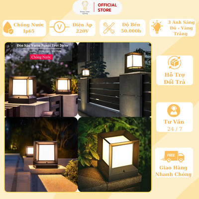 Đèn Sân Vườn - Energy Green Lighting LT-049 (26cm) Có 2 Loại Cắm Điện Và Năng Lượng Mặt Trời - Tặng kèm bóng LED