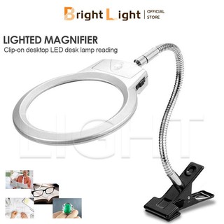 Kẹp bàn kính lúp đèn bàn chiếu sáng Kẹp đèn LED Kính lúp Tranh đính đá LED tròn đầy đủ Kính lúp Đèn thủy tinh
