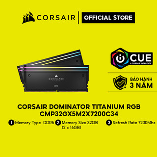 Ram Corsair Dominator Titanium RGB 32GB (2x16GB) DDR5 7200MHz CMP32GX5M2X7200C34