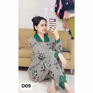 Bộ Đồ Pijama Đồ Bộ Áo Dài Quần Dài Đồ Ngủ Nữ Xinh Đồ Bộ Nữ Mặc Nhà Thoáng Mát Không Nhăn-xuongmaypijamachucanh