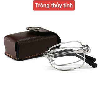 Kính đọc sách gọng gập hộp vàng dành cho nam và nữ kiểu dáng from đẹp có độ từ 0.5-4.0