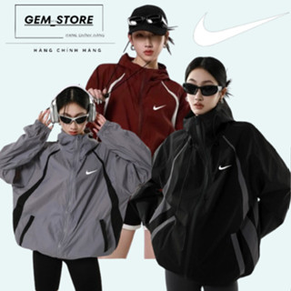 Áo khoác gió, áo khoác NIKE chính hãng nam nữ, chất dù cao cấp 2 lớp dày dặn, tay phối form chuẩn Y hình ACA_STORE D02