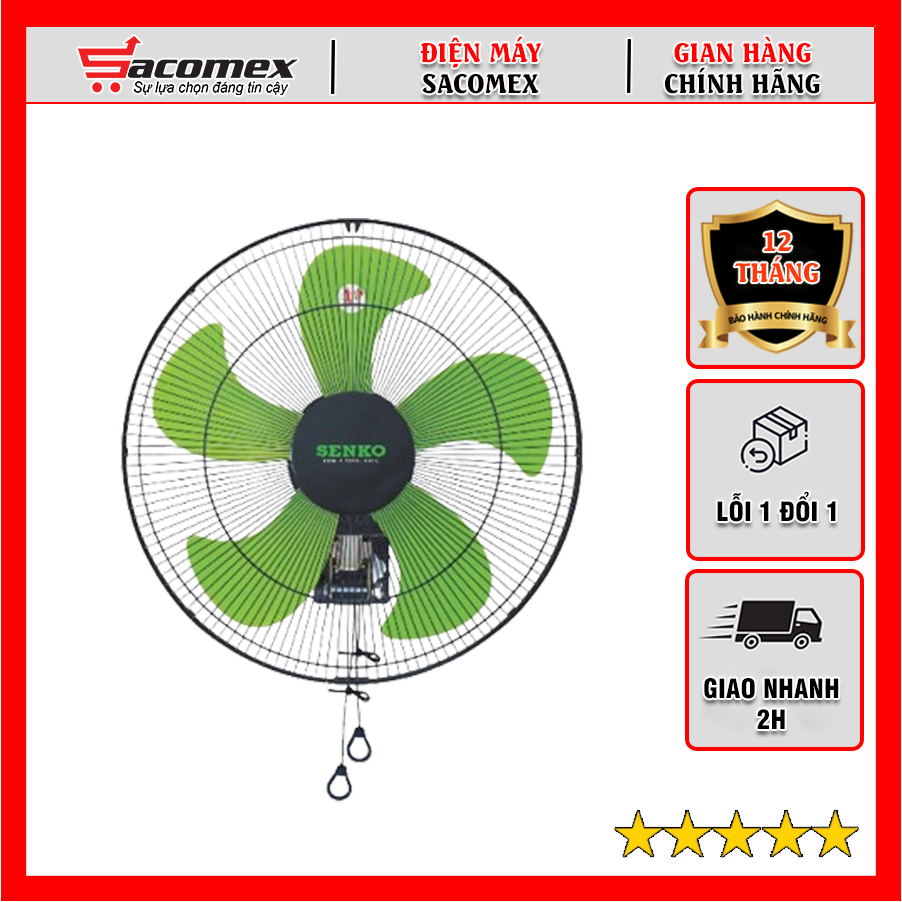 Quạt treo tường 2 dây Senko TC1886 - Hàng chính hãng, công suất 75w, 5 cánh