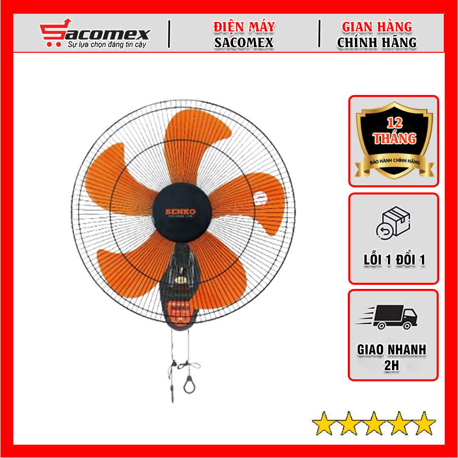 Quạt treo tường 2 dây Senko TC1880 - Hàng chính hãng, công suất 75w, 5 cánh
