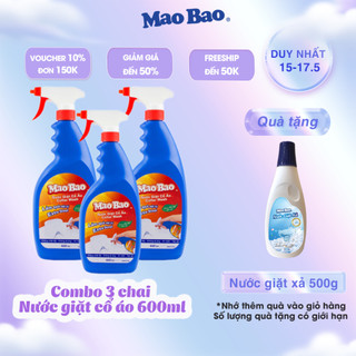 Combo 3 chai Nước giặt tẩy cổ áo Mao Bao 600ml/chai tẩy sạch cổ áo, tay áo, nách áo, không phai màu, không hại da tay