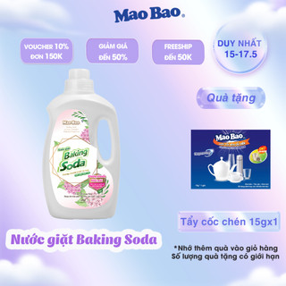Nước giặt khử mùi Baking soda Mao Bao 2Kg cho da nhạy cảm, ít bọt dễ giặt xả, dùng cho cửa trên và cửa trước