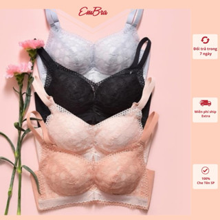  Áo Lót Nữ Đệm Hơi Không Gọng Siêu Đầy 4Cm Vải Ren Mềm Êm Cao Cấp Nâng Ngực Tạo Khe Thoáng Mát 