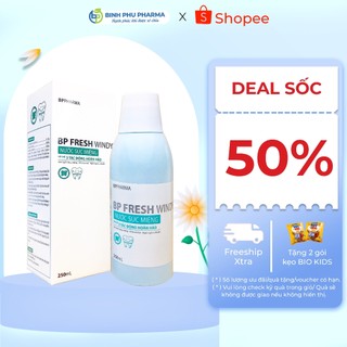 Nước súc miệng BP FRESH WINDY giúp khử mùi hôi, thơm mát, ngăn ngừa mảng bám gây sâu răng - chai 250ml