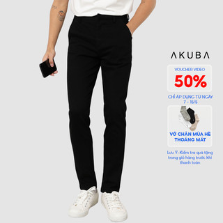  Quần kaki nam cao cấp Akuba, form dáng slimfit, chất liệu kaki bố chắc chắn cực kì đứng form 02E749