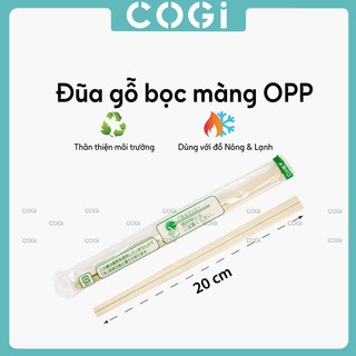 100 đũa gỗ dùng 1 lần COGI, đũa tách xuất khẩu - lựa chọn bọc opp hoặc giấy