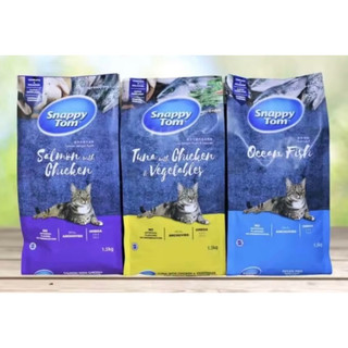 Thức ăn hạt cho mèo snappy tom topping cá cơm bao lớn 8kg