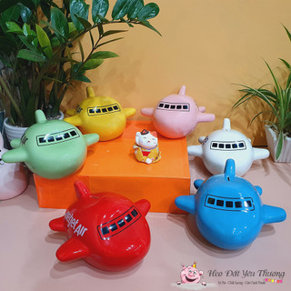 Ống tiết kiệm máy bay size 1 và size 2 gốm sứ, quà tặng trẻ em, sinh nhật, nhận in logo sll