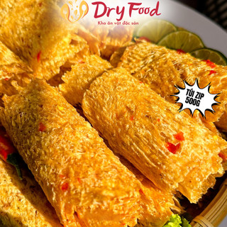 Mực cán tẩm gia vị dry food cay cay thơm ngon túi zip 500g