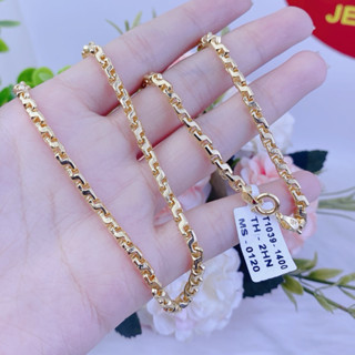 Dây Chuyền Công Vuông 3 Chỉ Mạ Vàng Khoá Tròn Có Ký Hiệu Bền Đẹp, Sang Trọng