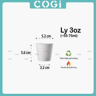 50 ly giấy nhỏ cốc giấy sampling 3oz ~ 80ml COGI đựng mẫu thử, gia vị, sốt - kèm nắp băng