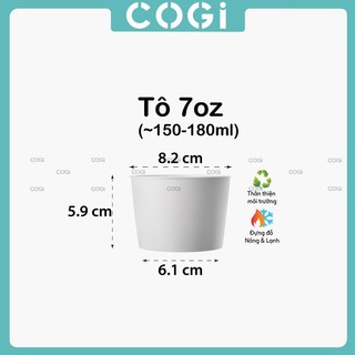 50 tô giấy 7oz 210ml không nắp dùng 1 lần cogi đựng tàu hũ, súp, kem