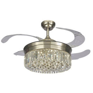 Quạt Trần Cánh Xếp LUXAIRE CRYSTAL Đèn Pha Lê Quạt Trần Trang Trí Chính Hãng