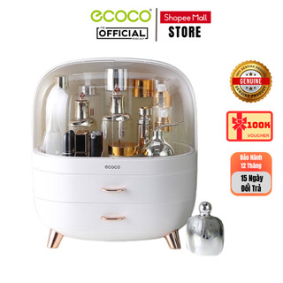 Tủ đựng mỹ phẩm ecoco, hộp đựng mỹ phẩm cao cấp có nắp chống bụi và ngăn kéo
