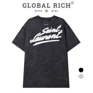 Áo Thun Wash Global Rich Premium Tee Saint Laurent Big Logo