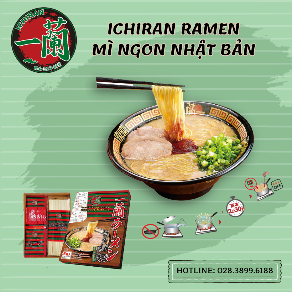 MÌ ICHIRAN RAMEN HAKATA - ICHIRAN STRAIGHT NOODLES (5 phần)
