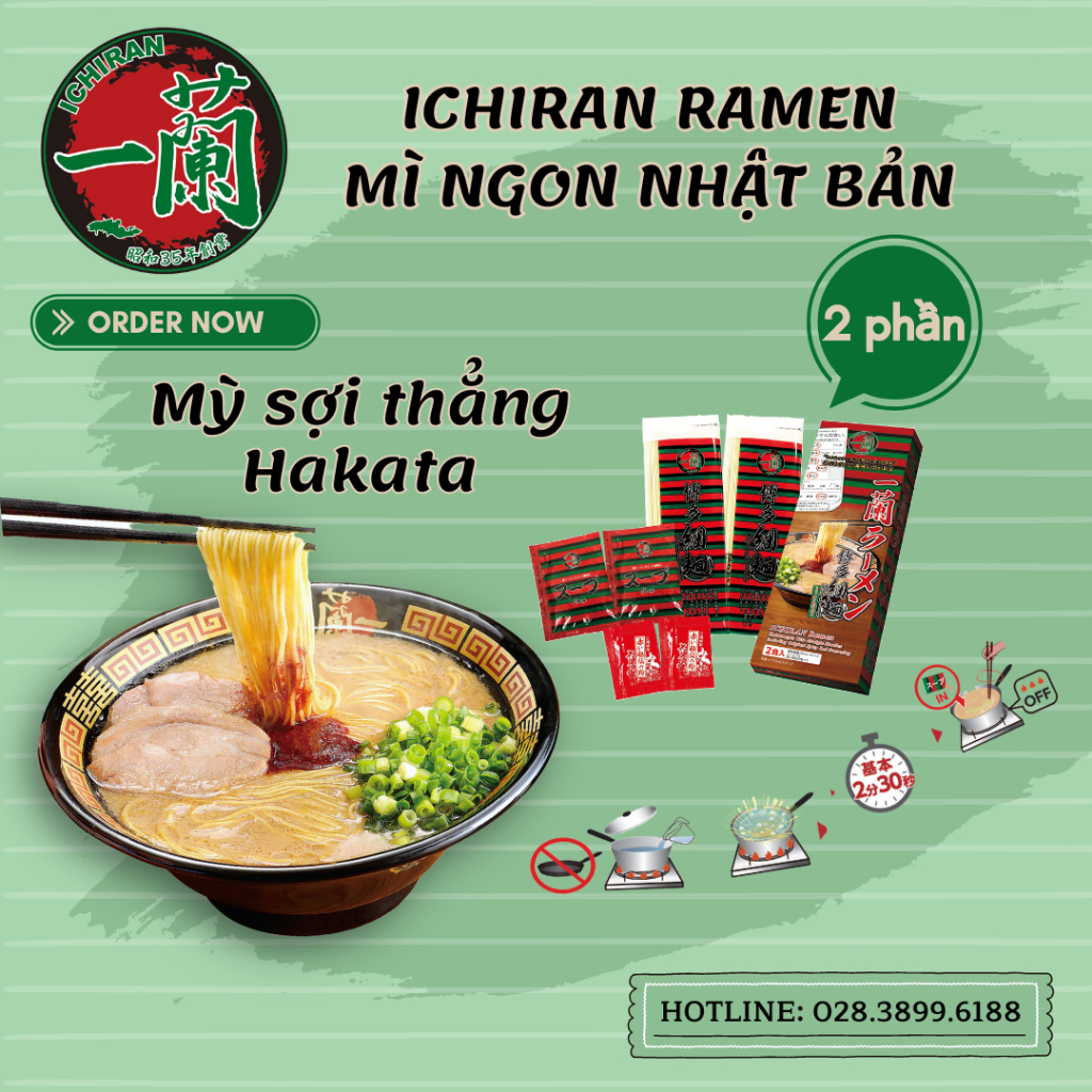 MÌ ICHIRAN RAMEN HAKATA - ICHIRAN STRAIGHT NOODLES (2 phần)