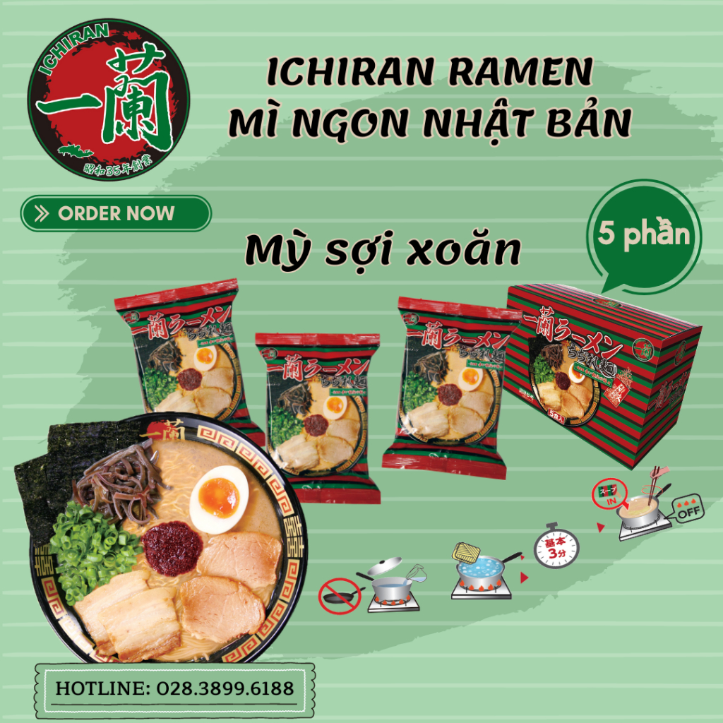 Mì Ramen Ichiran sợi xoăn (5 phần) - ICHIRAN RAMEN ROLL NOODLES