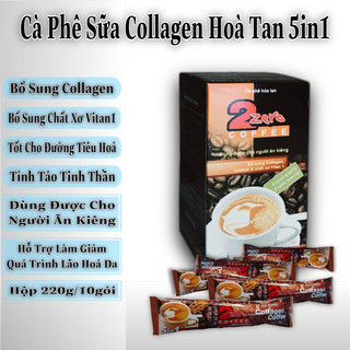 2zero collagen coffee cà phê sữa hoà tan 5in1 cafe giảm lão hoá da ăn kiêng tốt cho đường tiêu hoá tinh thần tỉnh táo