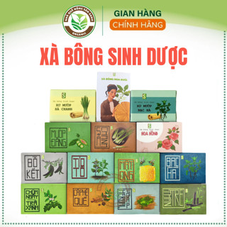 Xà bông HTX Sinh Dược 100g, xà phòng thảo dược 100% tự nhiên, xà bông mướp đắng, mật ong, sả chanh, dưỡng da, thư giãn