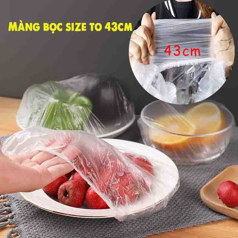 SIZE TO 43cm set 1 túi 70 cái màng bọc thực phẩm trong suốt có bo chun