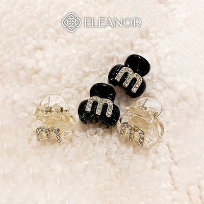 Kẹp tóc nữ mini Eleanor Accessories càng cua đính đá hình chữ M phụ kiện tóc 7628