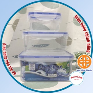 Bộ 3 hộp nhựa chữ nhật đựng thực phẩm, bảo quản thức ăn tiện lợi, an toàn (MS: 6530)