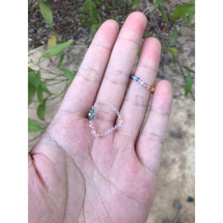 Nhẫn handmade hạt cườm phối hoa nhiều màu